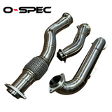 O-Spec BMW M3 M4 M2 Competition G80 G81 G82 G87 S58 3" Decat Downpipes 3 Pc inc Crossover Pipe - G8X-DP-3PC