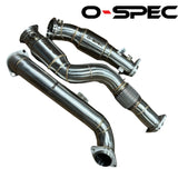 O-Spec BMW M3 M4 M2 Competition G80 G81 G82 G87 S58 3" NO CEL 400CPSI Catted Downpipes 3 Pc inc Crossover Pipe - G8X-DPNOCEL-3PC