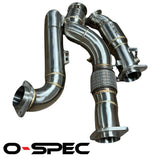 O-Spec BMW M3 M4 M2 Competition G80 G81 G82 G87 S58 3" NO CEL 400CPSI Catted Downpipes 3 Pc inc Crossover Pipe - G8X-DPNOCEL-3PC
