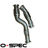 O-Spec BMW M3 M4 M2 Competition G80 G81 G82 G87 S58 3" NO CEL 400CPSI Catted Downpipes 2 Pc - G8X-DPNOCEL-2PC