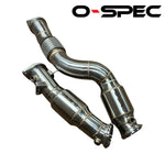 O-Spec BMW M3 M4 M2 Competition G80 G81 G82 G87 S58 3" NO CEL 400CPSI Catted Downpipes 2 Pc - G8X-DPNOCEL-2PC