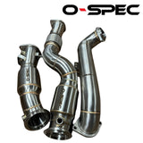 O-Spec BMW M3 M4 M2 Competition G80 G81 G82 G87 S58 3" NO CEL 400CPSI Catted Downpipes 3 Pc inc Crossover Pipe - G8X-DPNOCEL-3PC